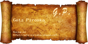 Getz Piroska névjegykártya