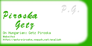 piroska getz business card
